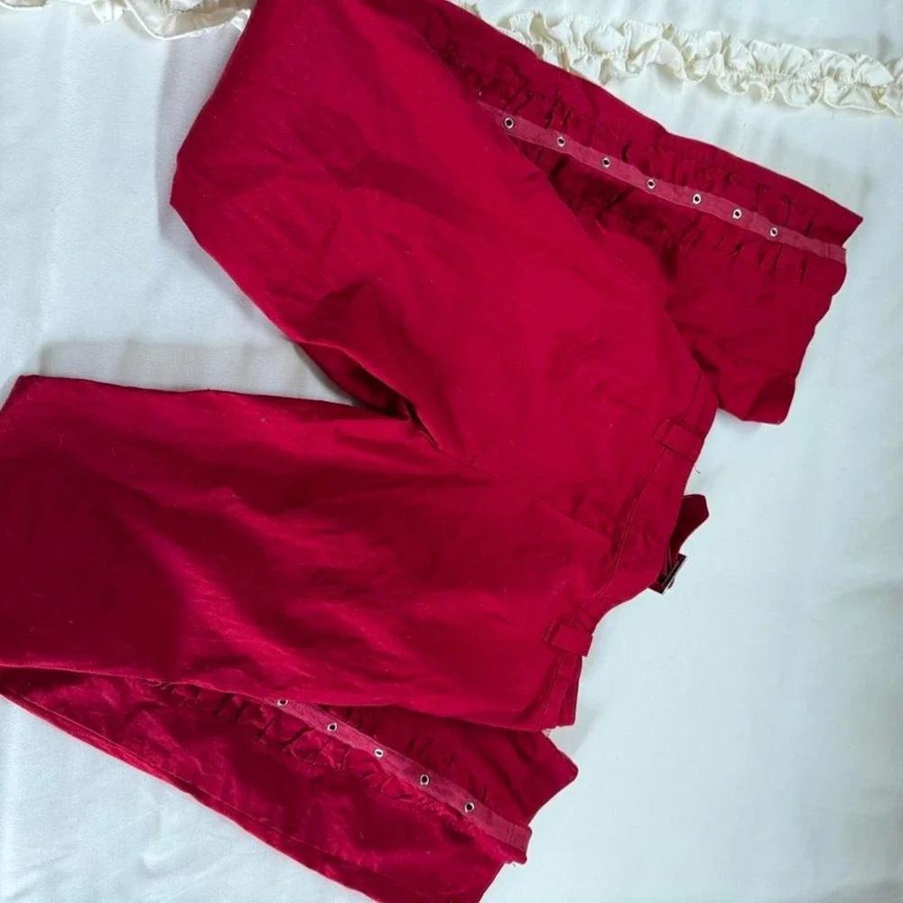 Y2k red low rise‎ pants  y2k san julian red pants